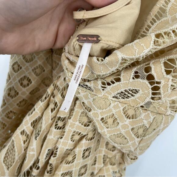 Free People One Million Lover Ivory Lace Mini Dress Women Size 2 - Picture 4 of 4
